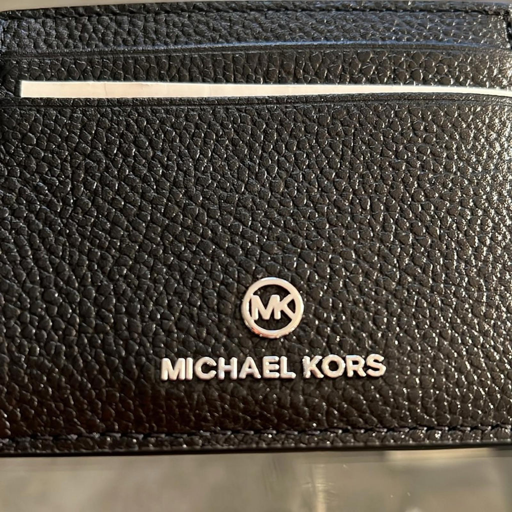Michael Kors Jet Set Chain Cardholder, Black & Silver Finish, New w/Tag $128