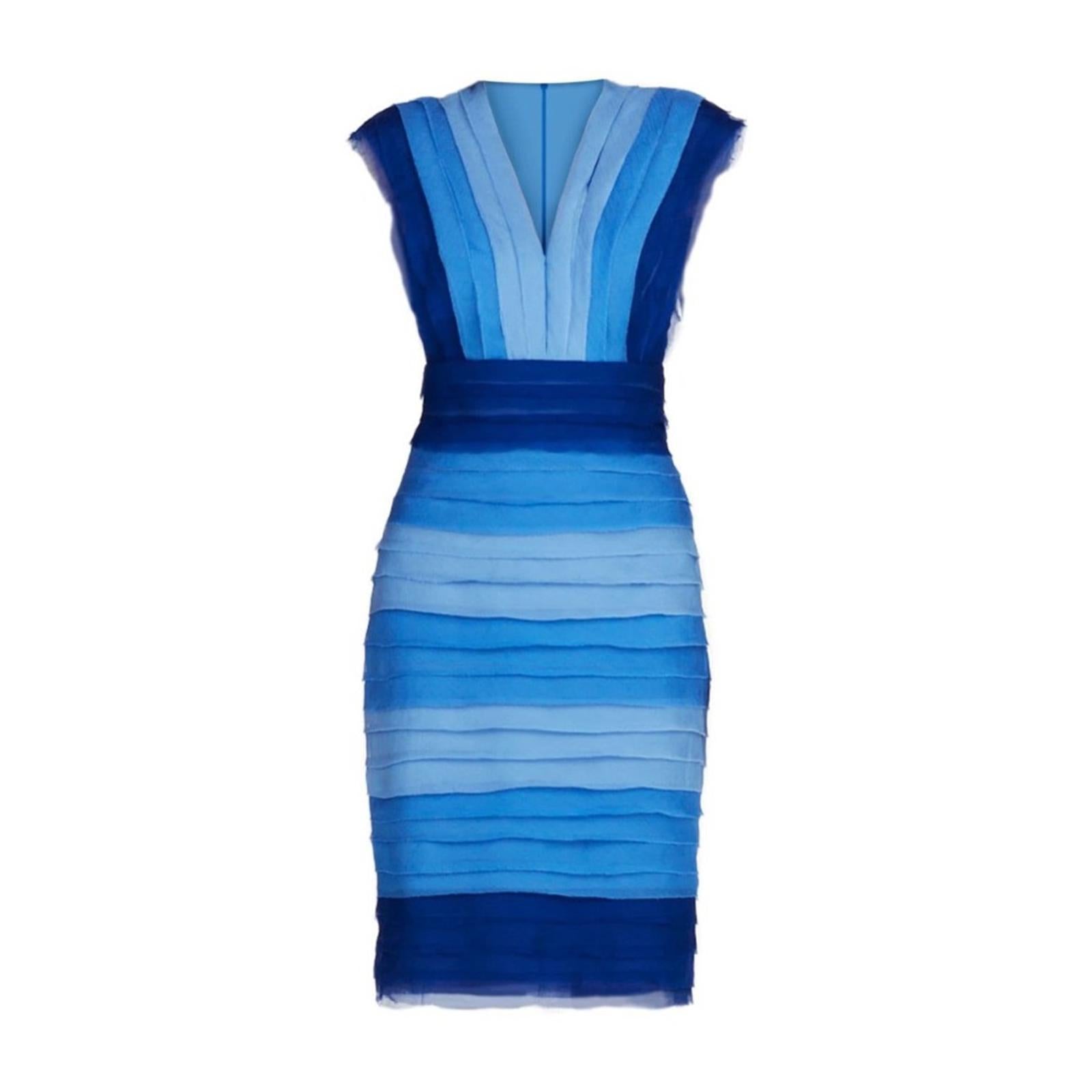 Tadashi Shoji Huxton Banded Ombré Midi Dress, Size 2 New w/Tag Retail $408