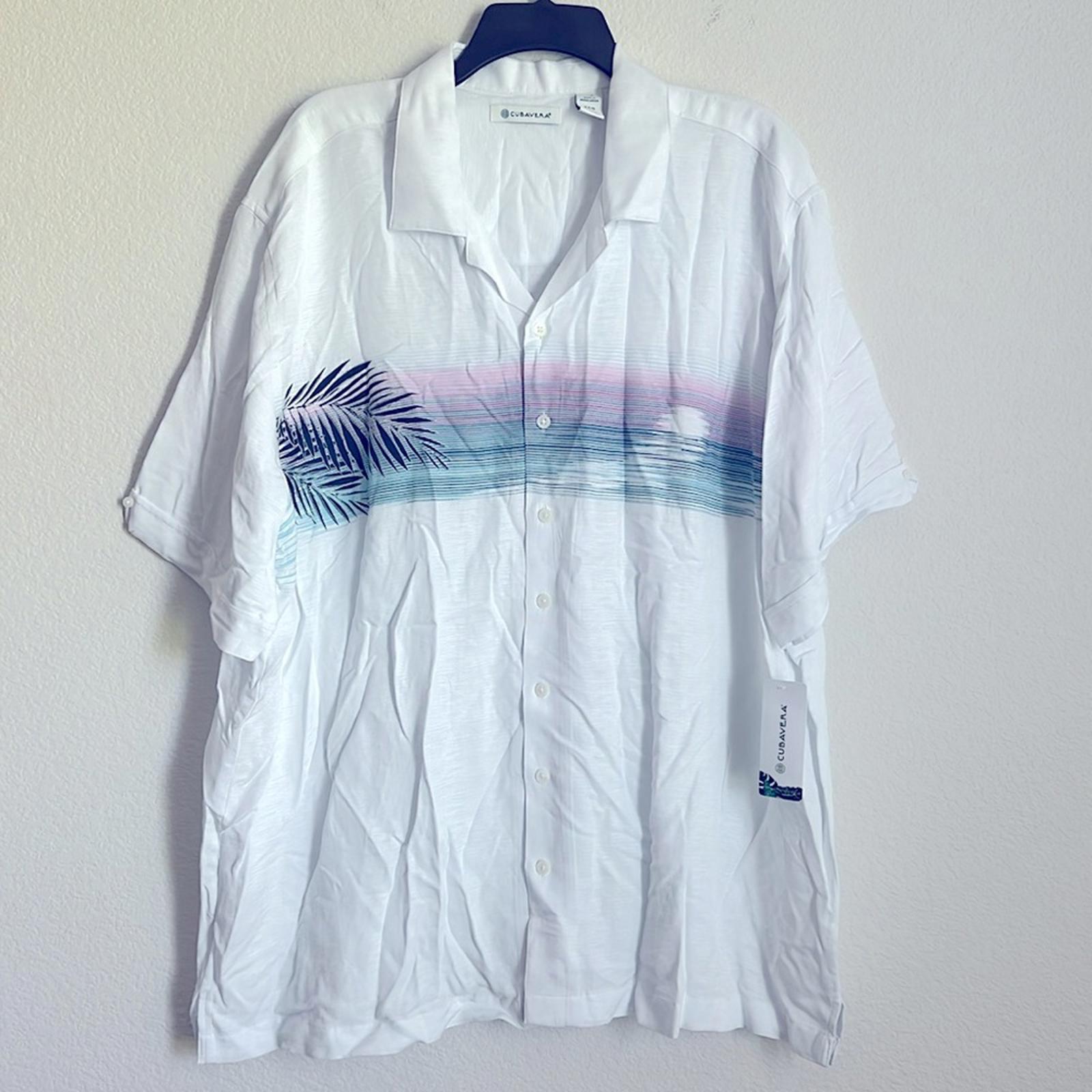 Cubavera Camp Collar Sunset Print Shirt Men's Big & Tall, Size XXL NEW w/Tag