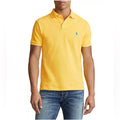 Polo Ralph Lauren Mesh Polo Shirt, Custom Slim Fit in Yellow Size S New w/Tag