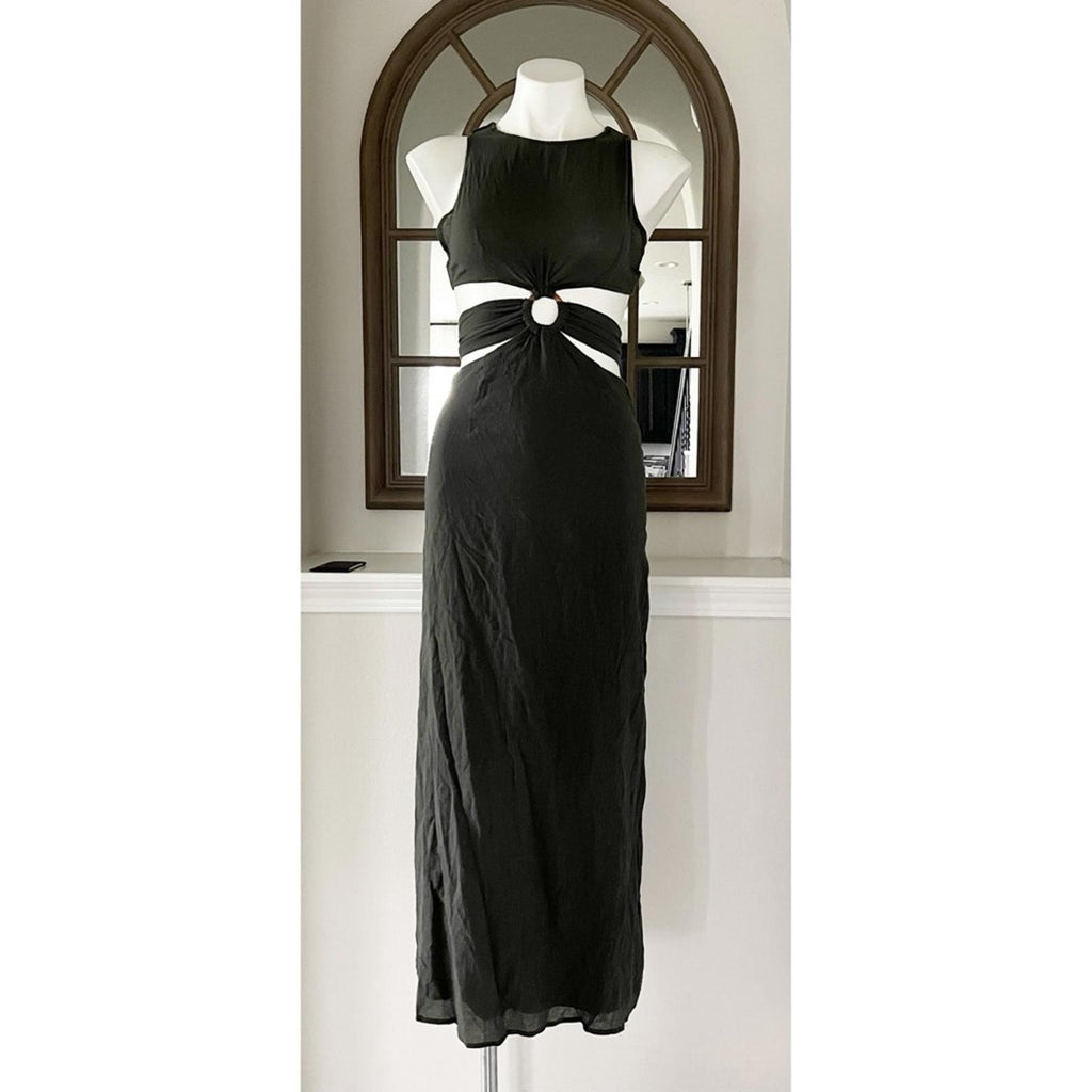 NWT Lush Cut-Out Maxi Dress, Moss Green, Size S New w/Tag