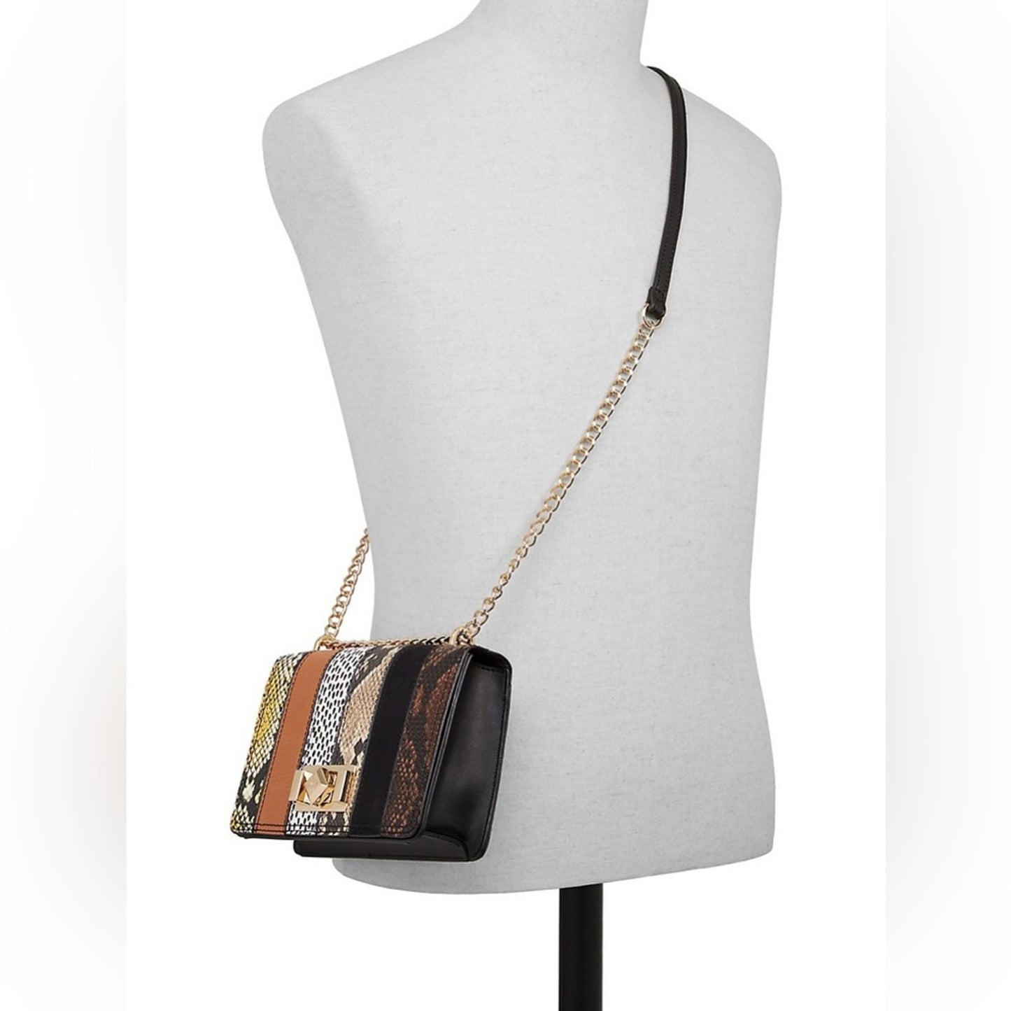 ALDO Lovowia Crossbody with Chain Shoulder Strap in Snake Multi, New w/Tag