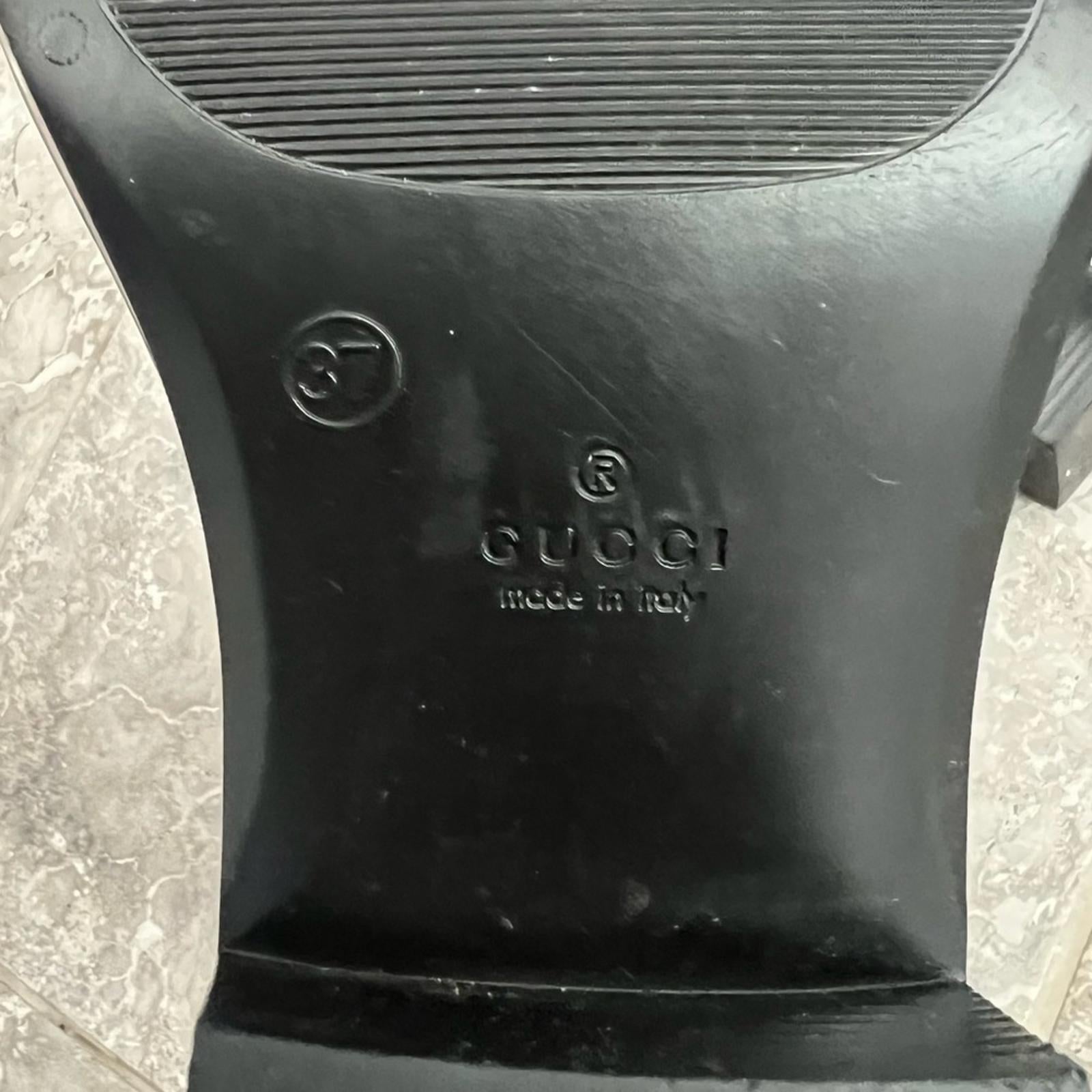 GUCCI Interlocking G Rubber Mid-Calf Rain Boots, Black Size 37 EXCELLENT!