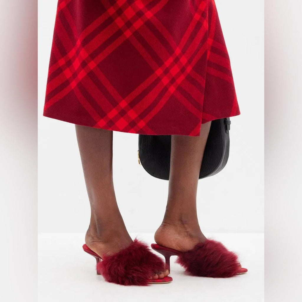 Burberry Minnie 65 Slip On High Heel Sandals, Size 37.5 NEW in Box $950