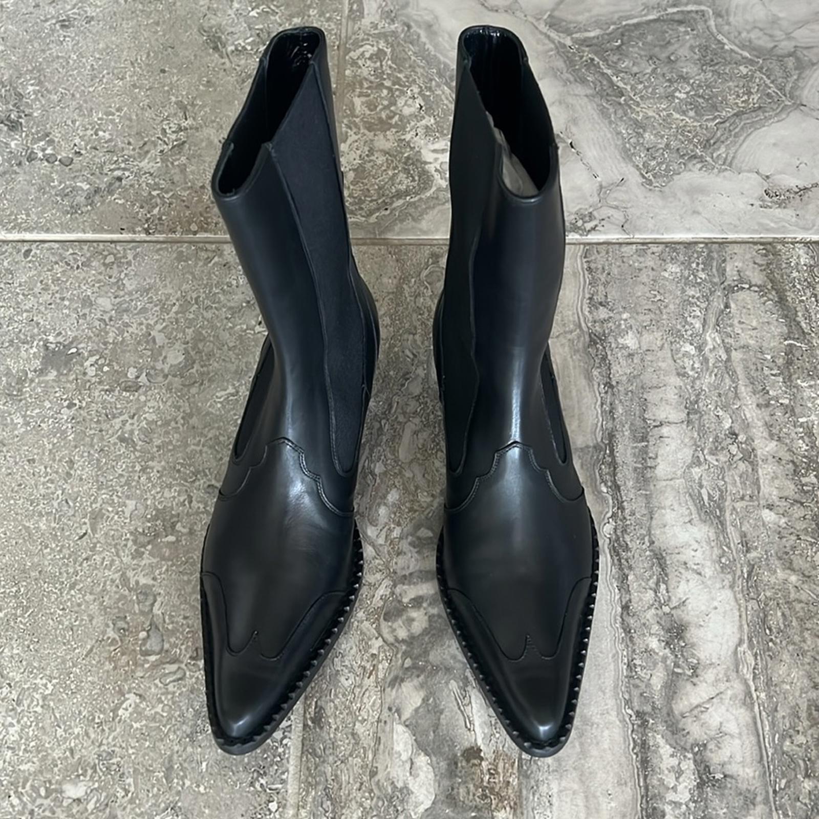 By Far Otis Chelsea Boots in Black Nappa Leather, Size 39 New in Box w/Dust Bag