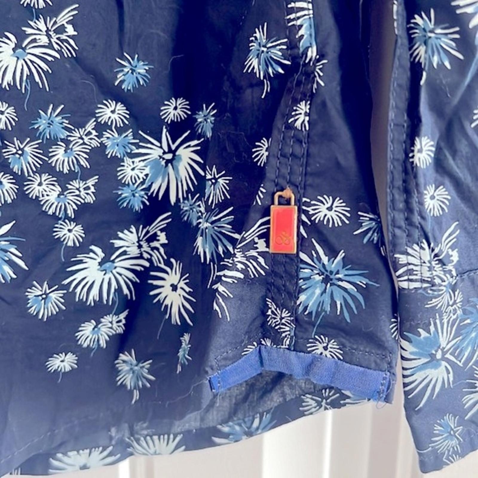 Scotch & Soda Slim Fit Poplin Fireworks Button Up Shirt Navy Size XL Retail $195