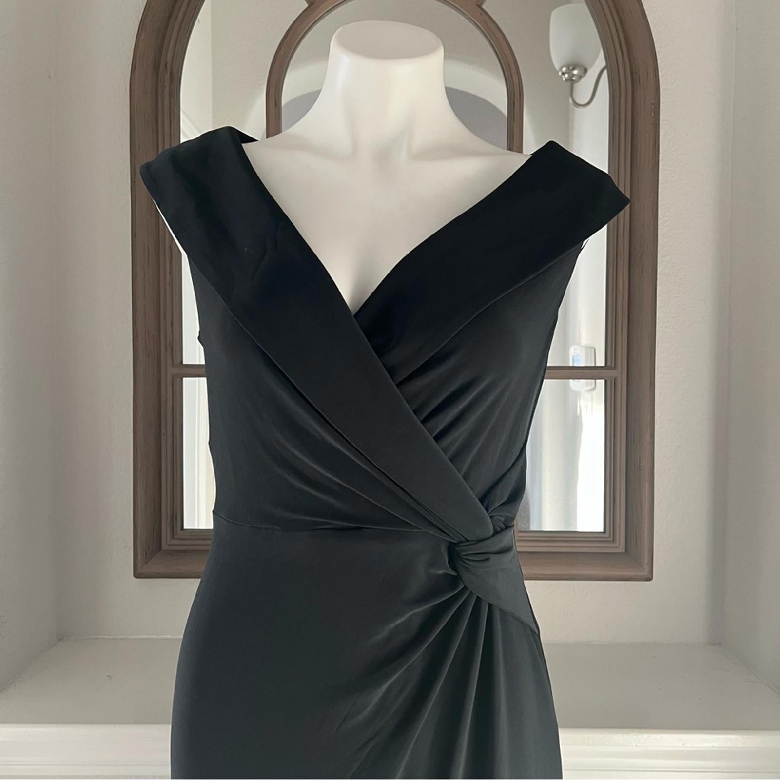 Lauren Ralph Lauren Jersey Off-the-Shoulder Side-Slit Column Gown, Size 6 NEW