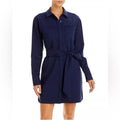Good American Poplin Belted Shirt Dress in Navy, Plus Size 6 (3X), New w/Tag