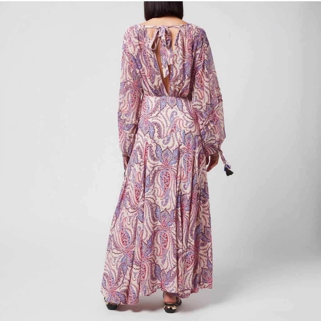 Free People Mirage Boho Printed Blouson Sleeve Maxi Dress, Size 4, New w/Tag