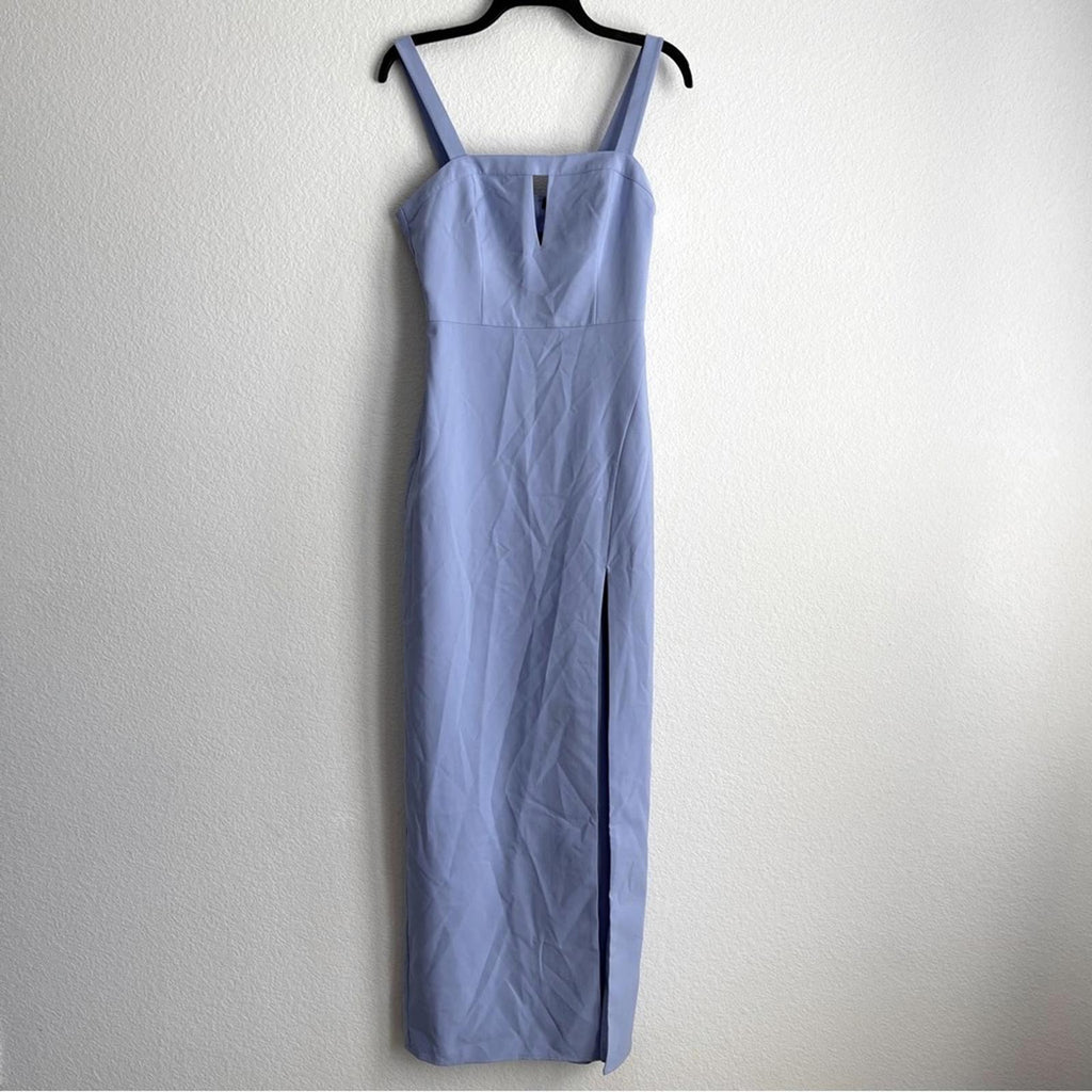 Aidan Mattox Sleeveless Cutout Column Gown in Baby Blue, Size 4 NEW w/Tag $220