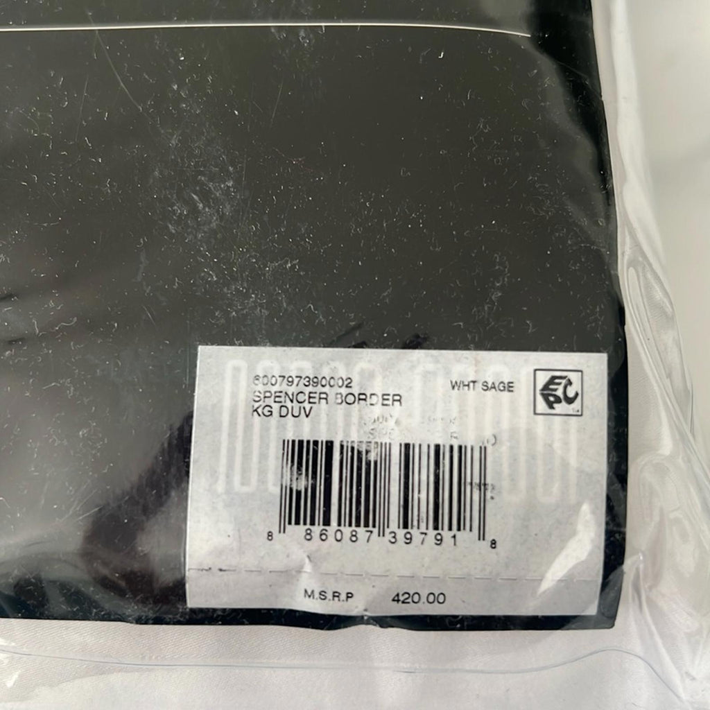 Lauren Ralph Lauren Spencer Sateen Border White Sage King Duvet Cover, NWT $420