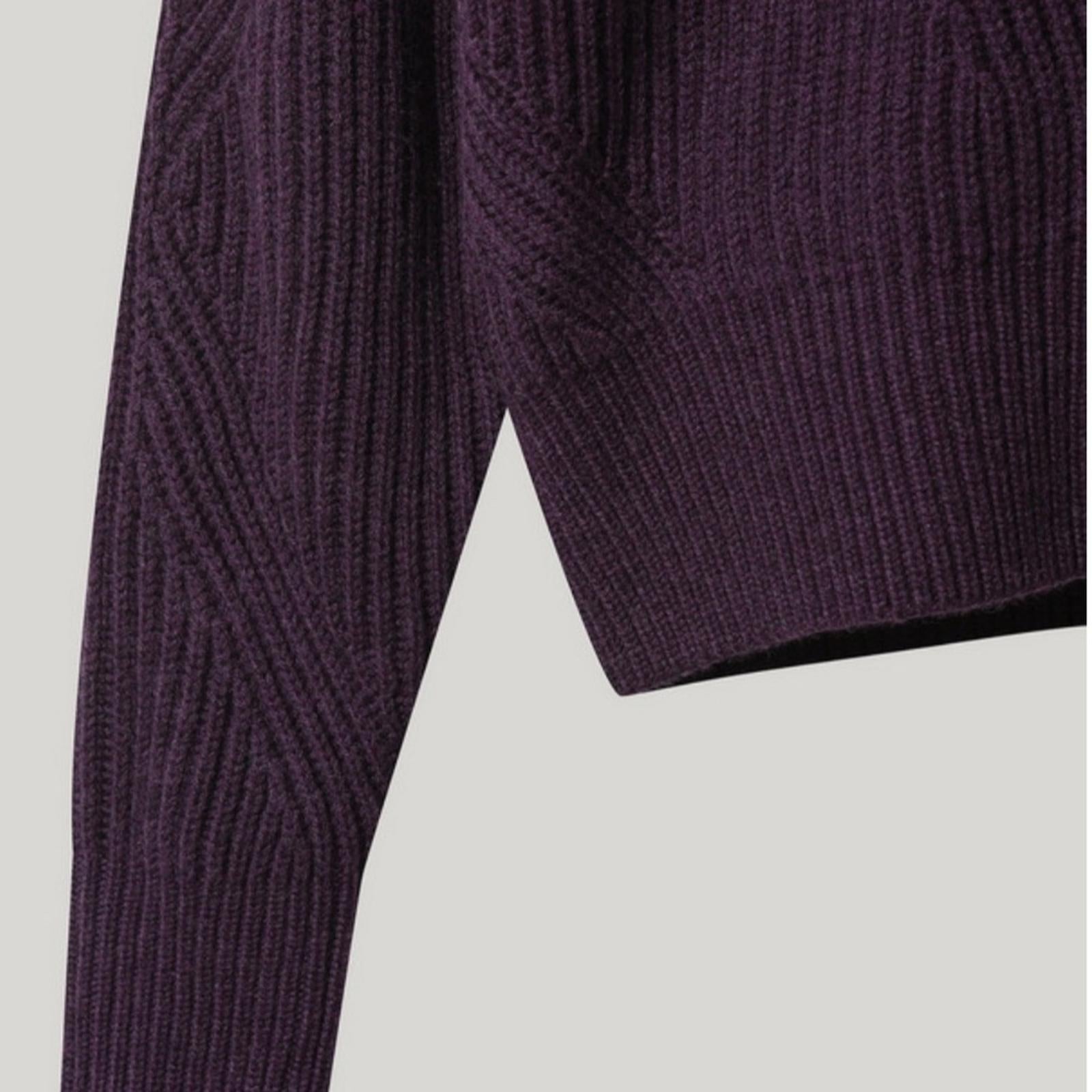 IRO Mona Wool Knit Ribbed Sweater, Dark Purple Size L, New w/Tag Retail $445