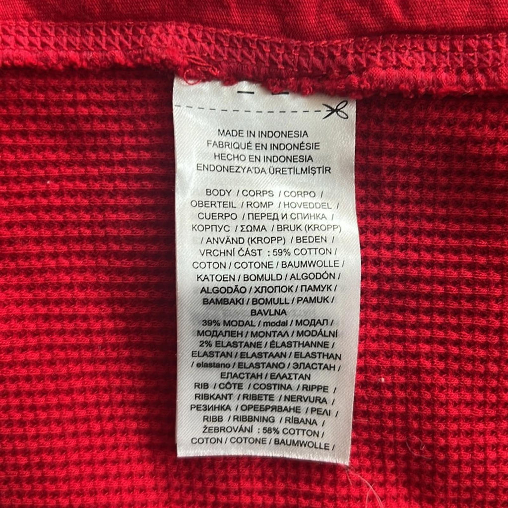 Lauren Ralph Lauren RED Thermal Tie Hooded Waffle Knit Cardigan Size XL NEW