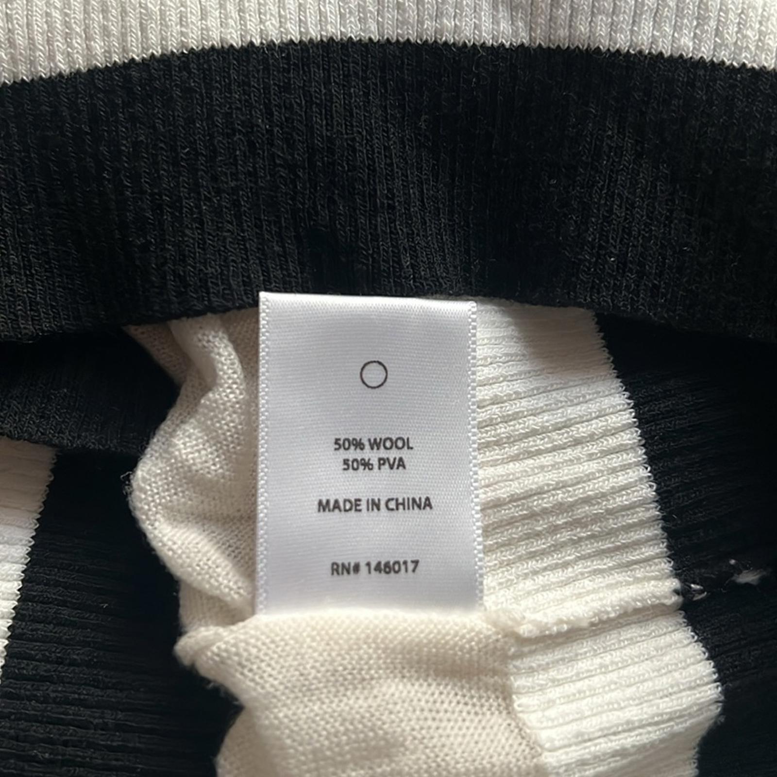n:Philanthropy Wool V-Neck Lightweight Sweater, White & Black EXCELLENT! $178