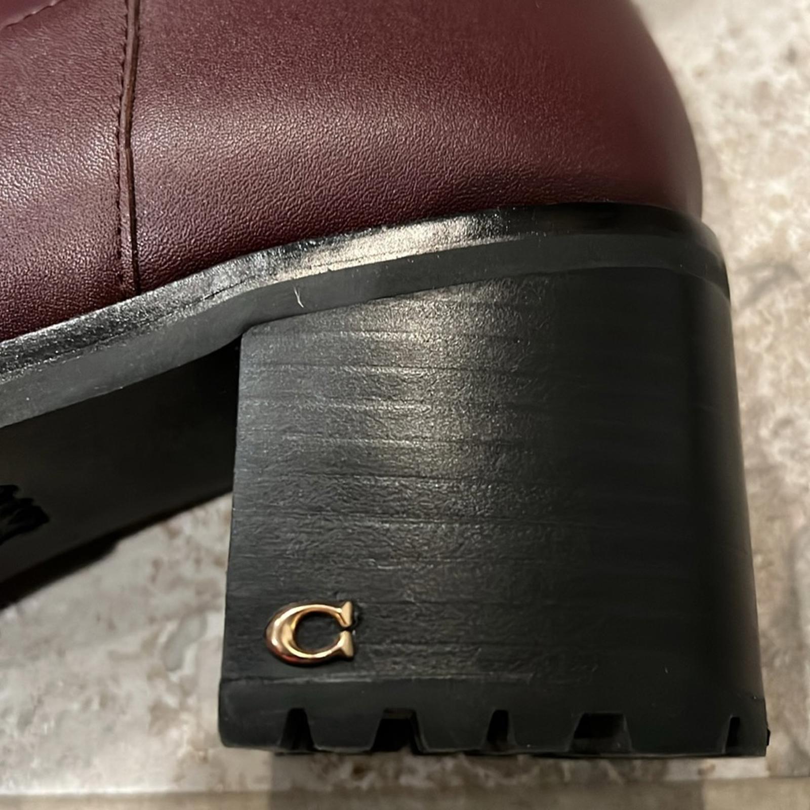 Coach Joy Lug-Sole Booties in Dark Cranberry, Size 11 New in Box $250