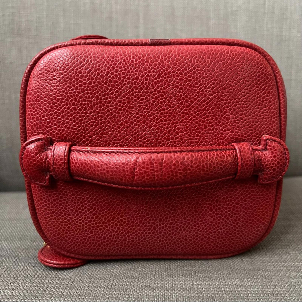 Chanel Timeless Vanity Case, Red Caviar Leather Bag