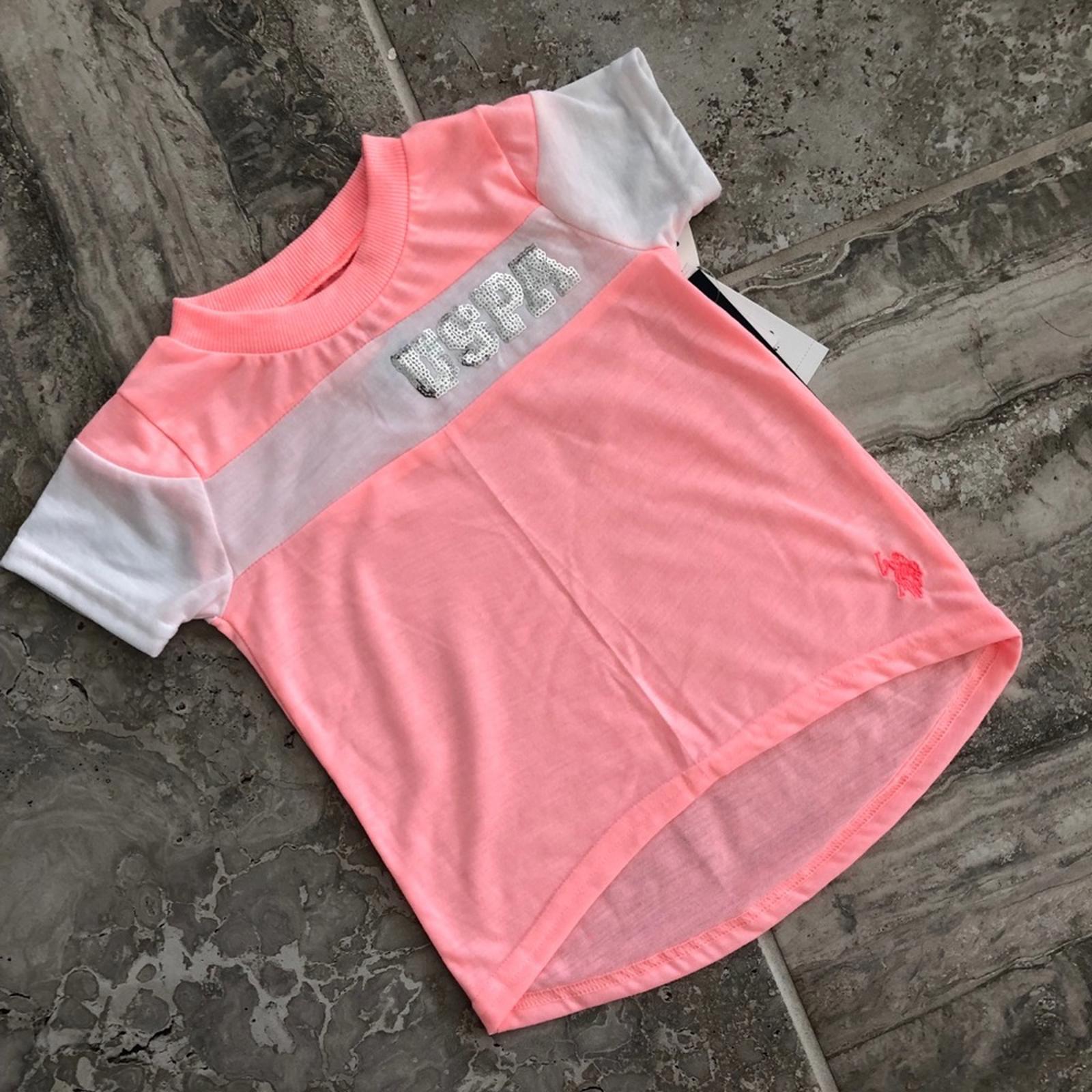 U.S. Polo Assn. 2-Piece Set Top & Pant in Grey/Pink Size 4T New w/Tag