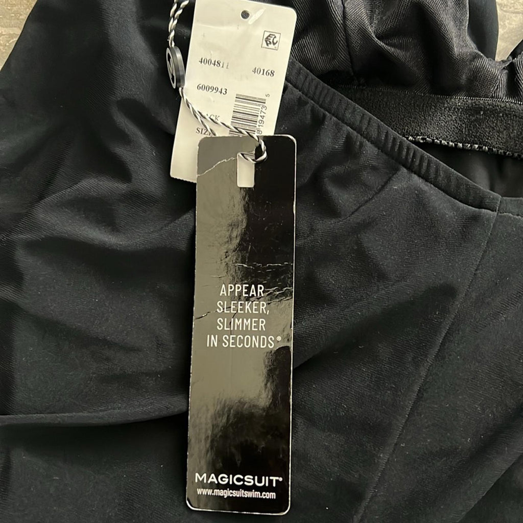Magicsuit Theresa BLACK One Piece Swim Romper, NWT, Size 10