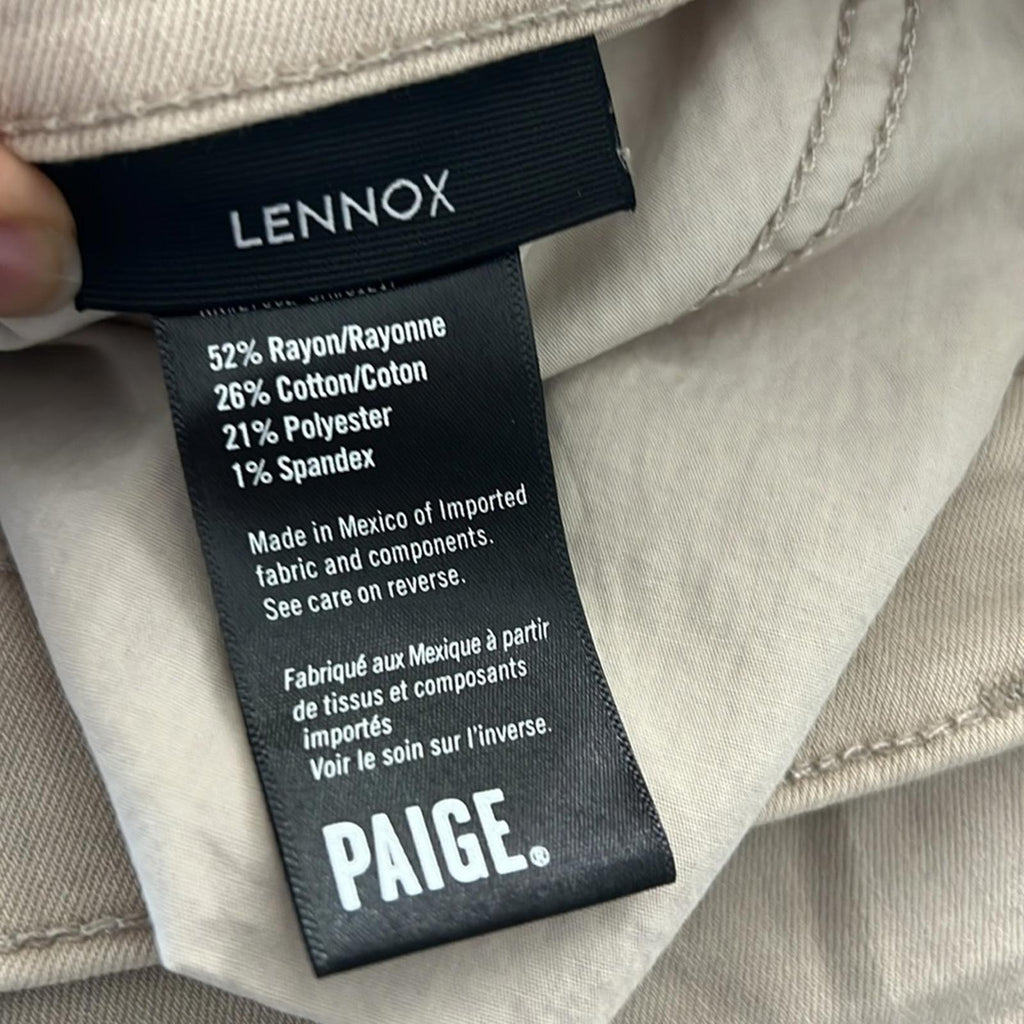 NEW Paige Lennox Khaki Twill Pants, Size 40, New with Tag