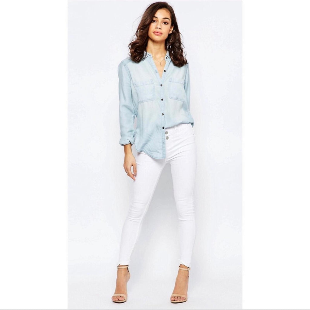 New Look High Waist Super Skinny Jeans in White, Size UK18 / US14