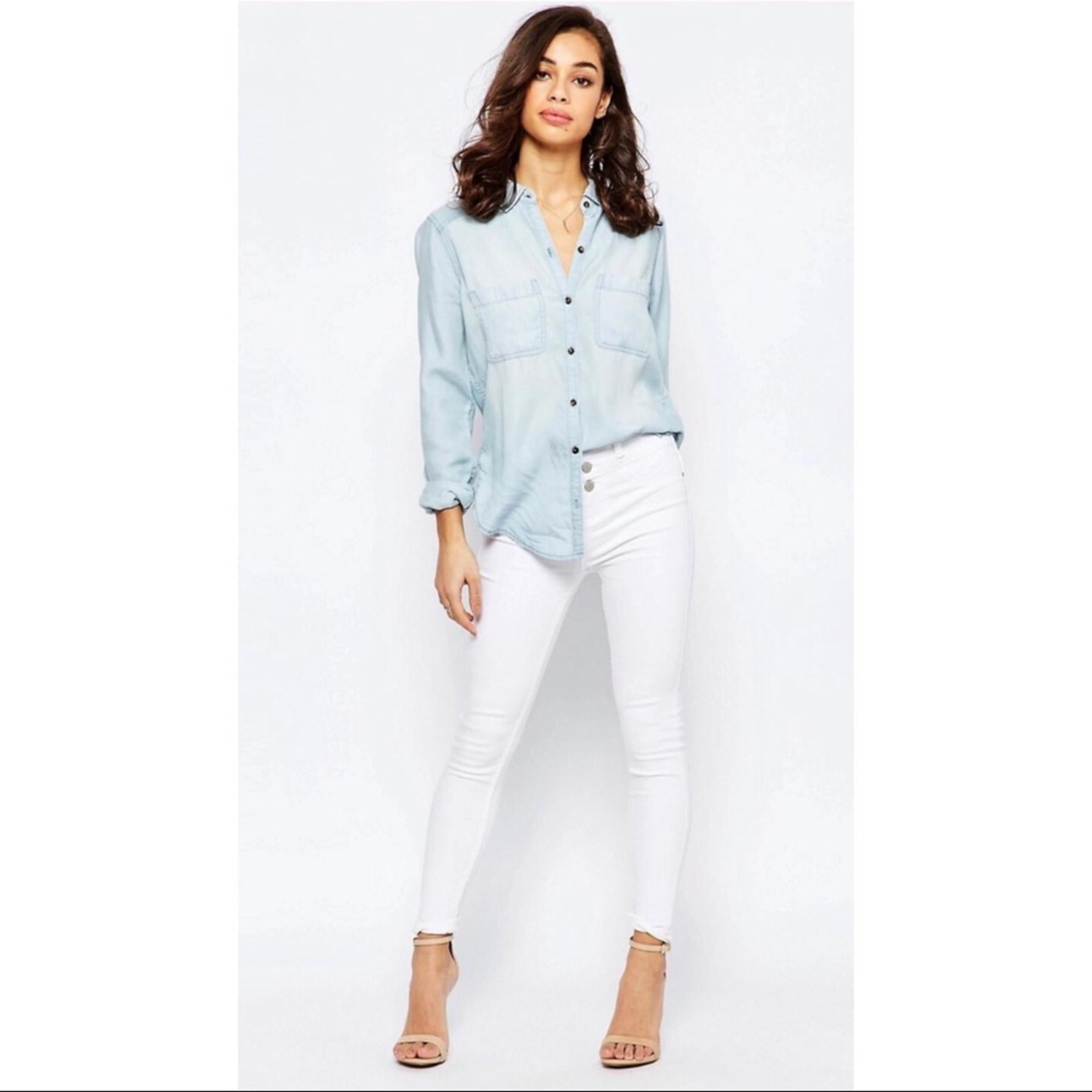 New Look High Waist Super Skinny Jeans in White, Size UK18 / US14