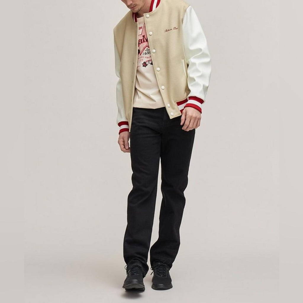 Balmain Embroidered Cursive Logo Letterman Jacket, Size IT 54 New w/Tag
