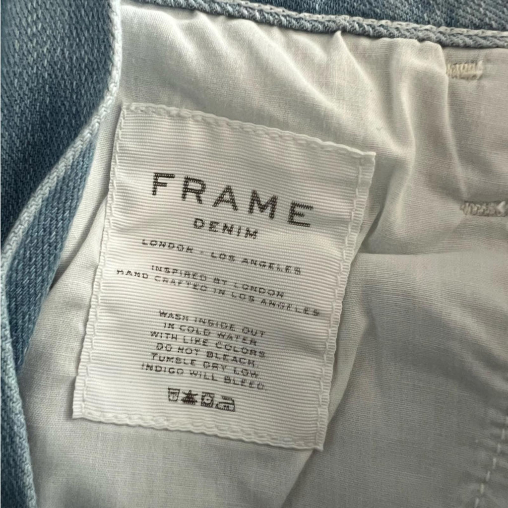 Frame Barrington Mini Skirt in Faded Blue, Size 25 / Small, Retail $215