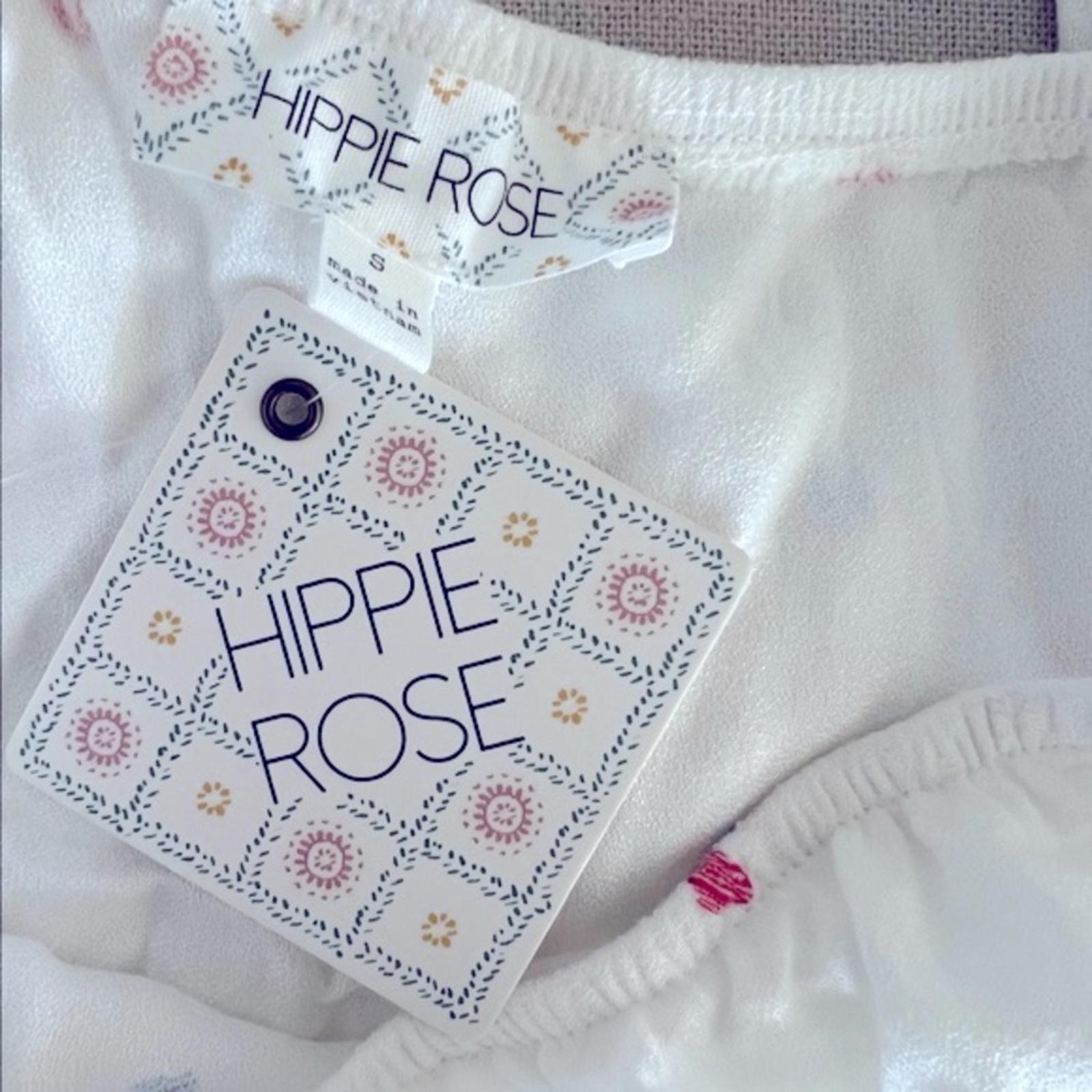 Hippie Rose Tiered One Shoulder Top Red Blue Hearts NWT