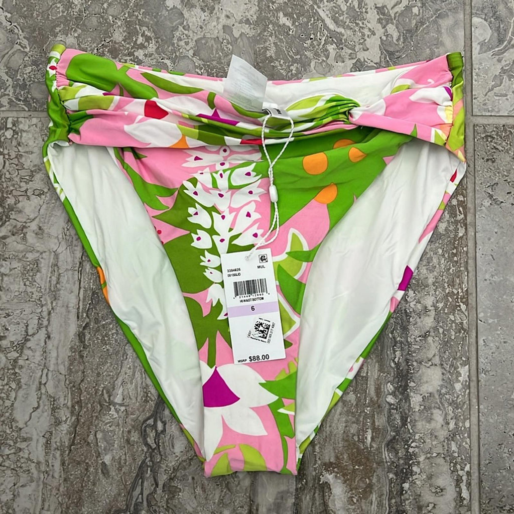 NEW Trina Turk La Palma High Waist Bikini Bottom, Size 6, New w/Tag Retail $88