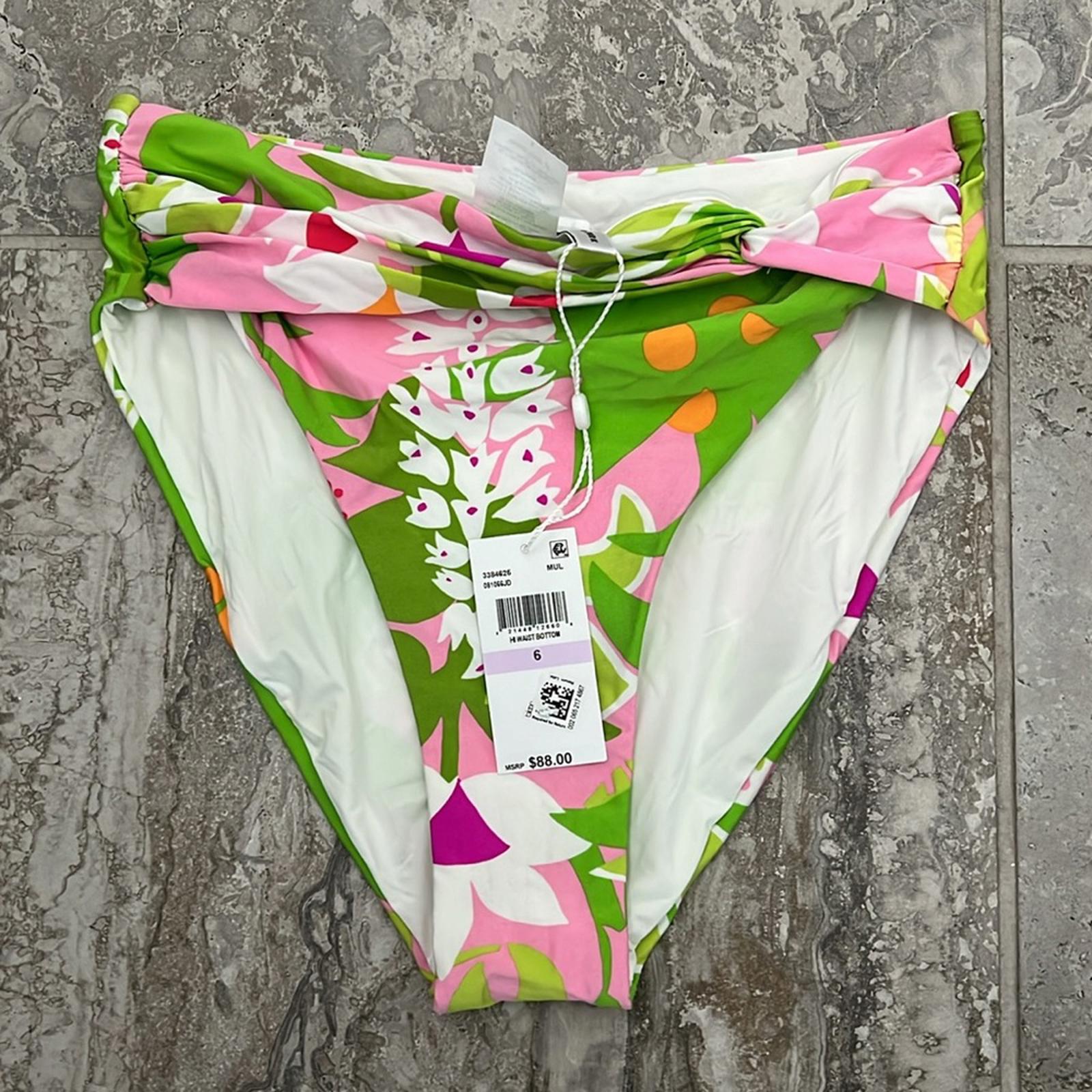 NEW Trina Turk La Palma High Waist Bikini Bottom, Size 6, New w/Tag Retail $88