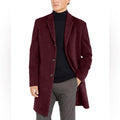Tommy Hilfiger Addison Wool-Blend Trim Fit Overcoat in Red, Size 44 Reg NWT