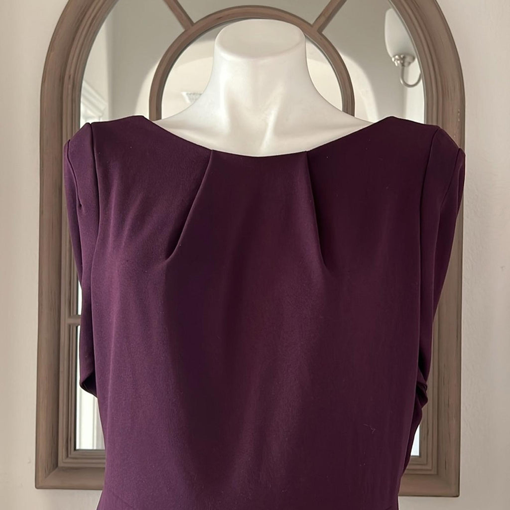 Betsy & Adam Midi Cowl Neck Drape Back Scuba Crepe Dress Size 14 NEW w/Tag