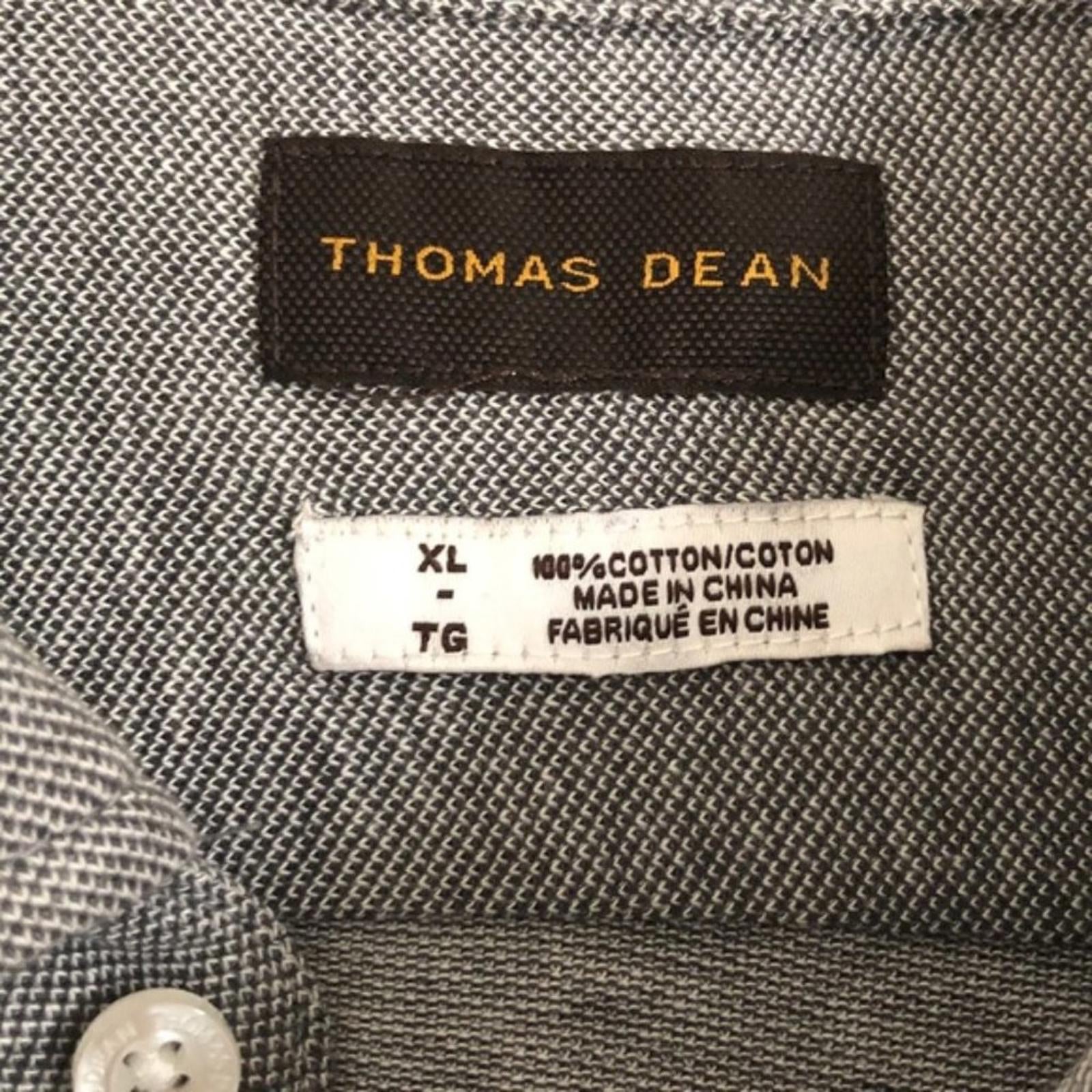 Thomas Dean Textured Button Down Shirt in Grey, Size XL New w/Tag $125