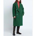 Michael Kors Mensy Double-Breasted Wool Blend Coat in Green, Size XL NEW