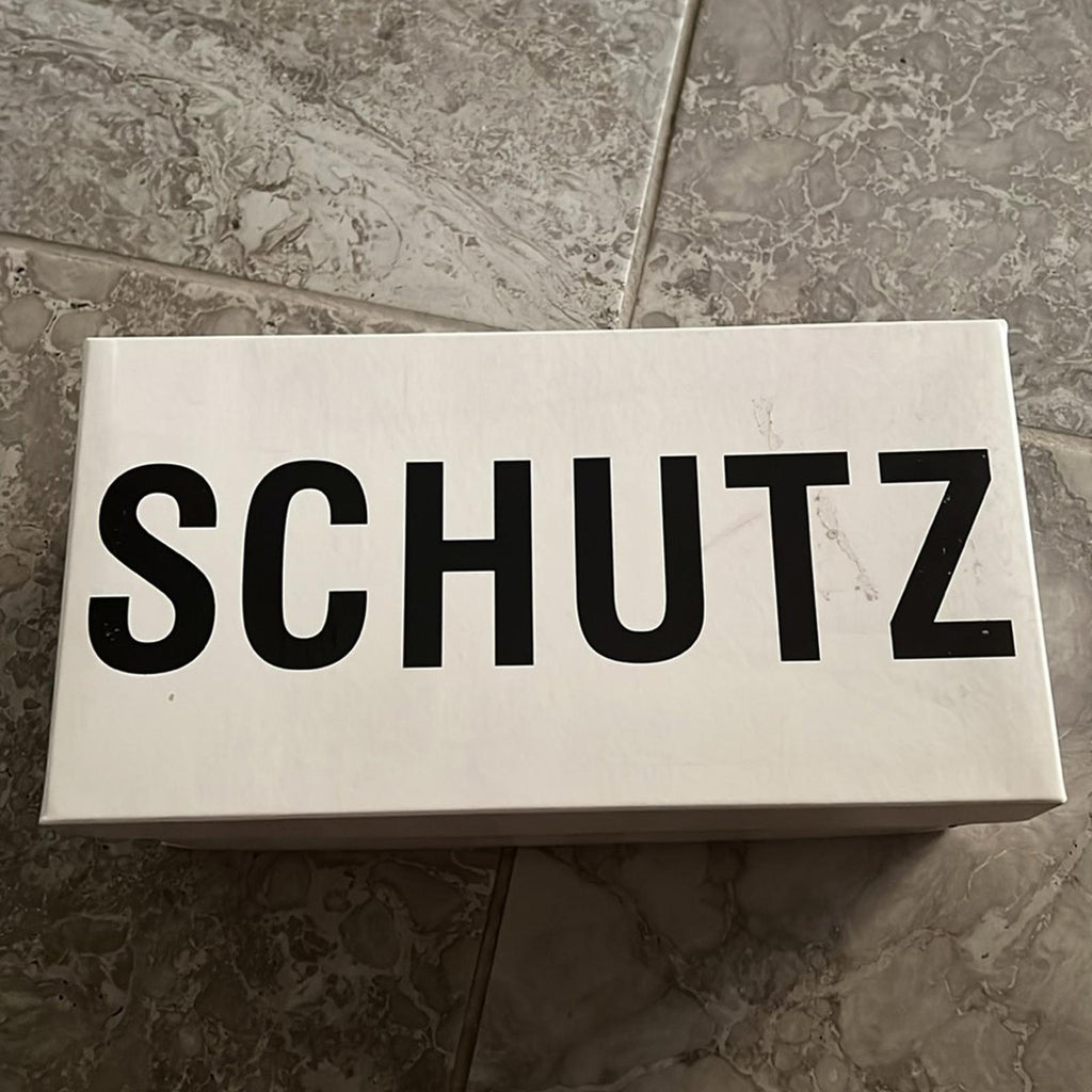 Schutz Women's Kate High Block Sandals in White, NWT, Size 6.5