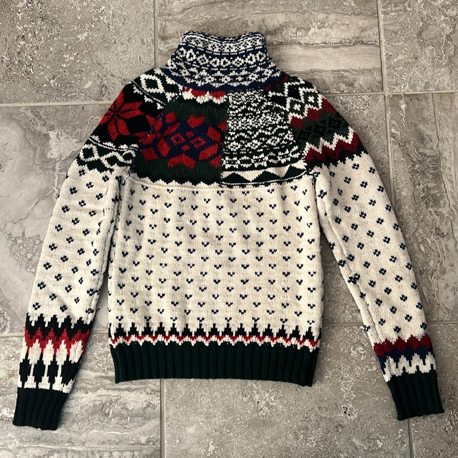 Polo by Ralph Lauren Mixed Print Turtleneck Sweater, Size XS New w/Tag
