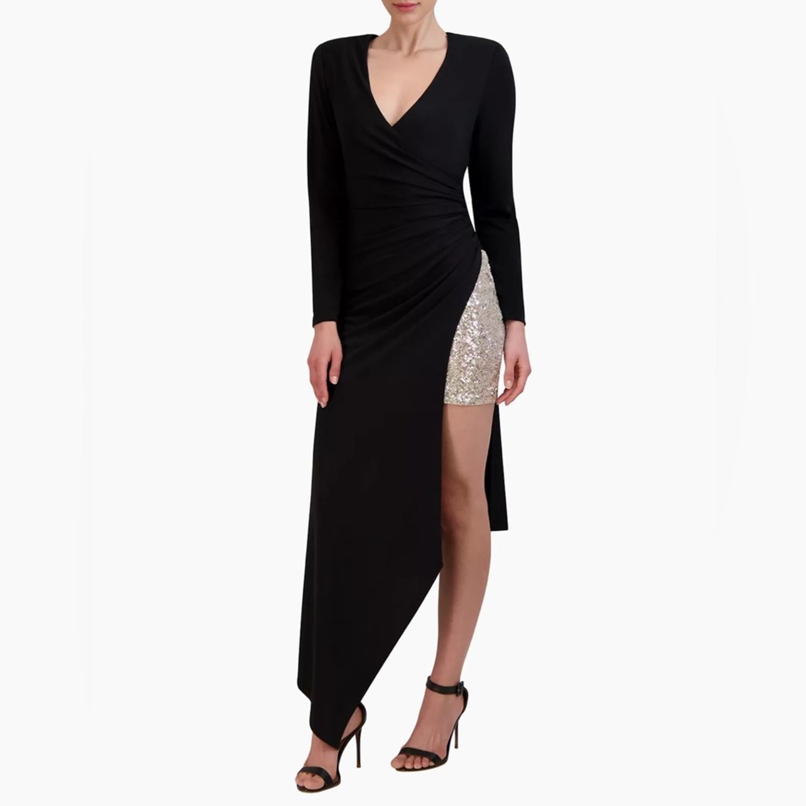 BCBGMaxazria Sequin Asymmetric Midi-Dress, Size 6, New with Tag