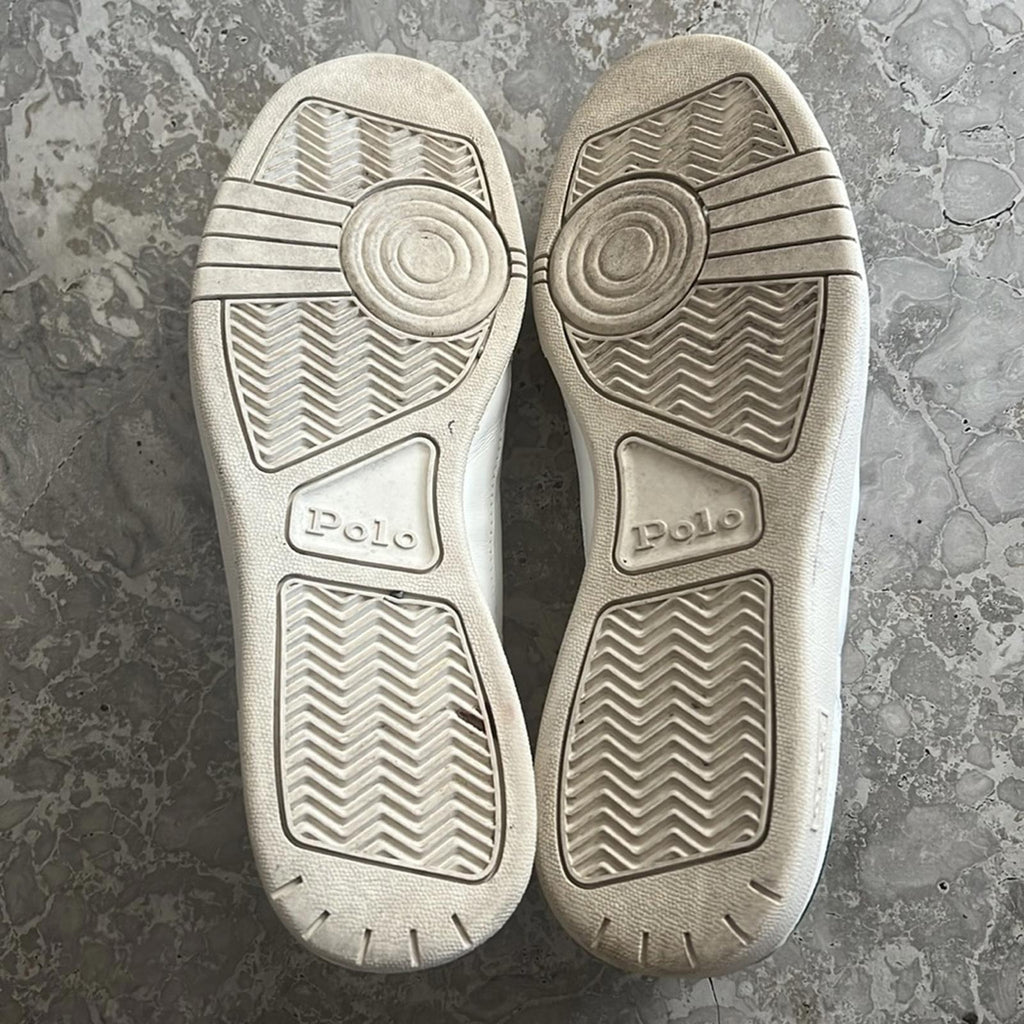 Polo Ralph Lauren Court Sport Lace-Up Sneakers in Deckwash White, Size 8 $185