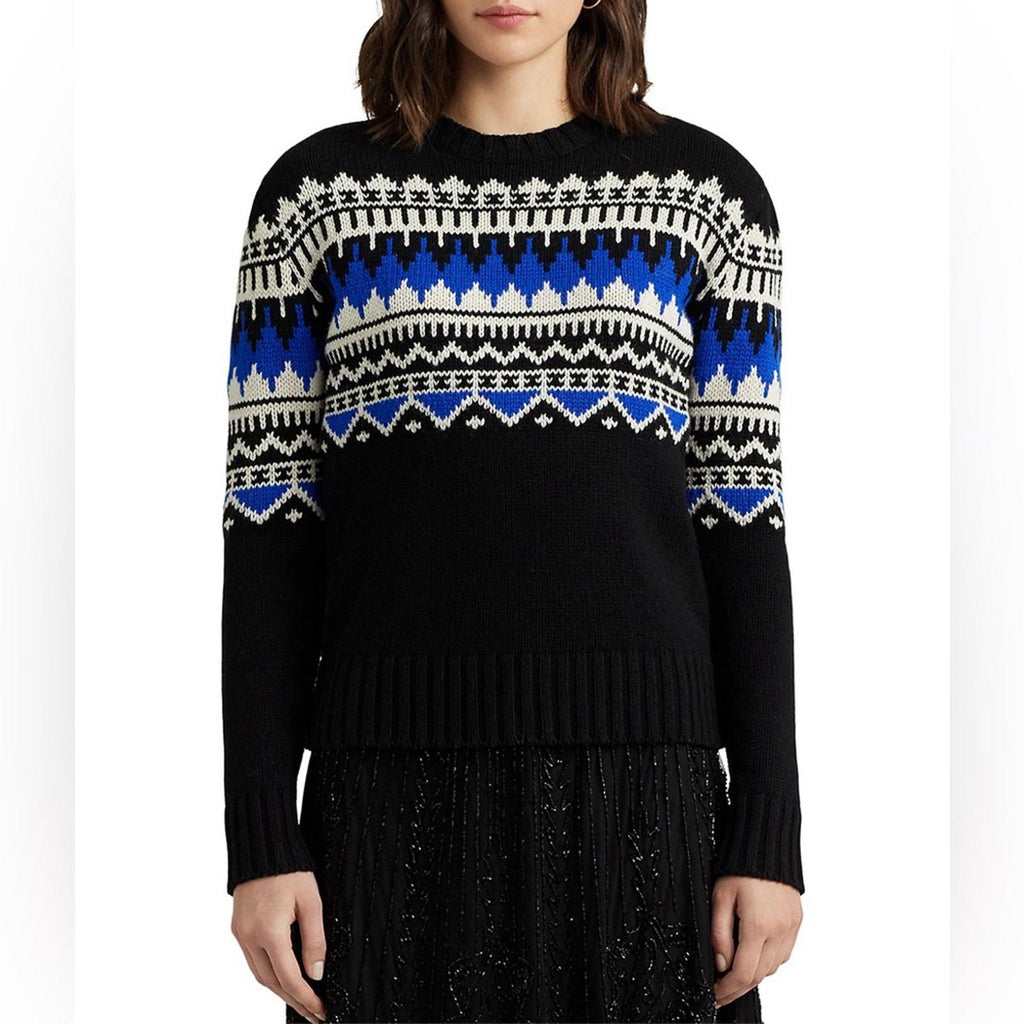 Lauren Ralph Lauren Fair Isle Wool-Blend Crewneck Sweater, Size S New w/Tag $225