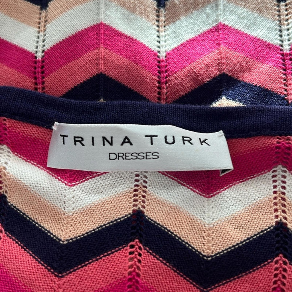 Trina Turk Knit Dress w/Chevron Pattern, Size 10 EXCELLENT!