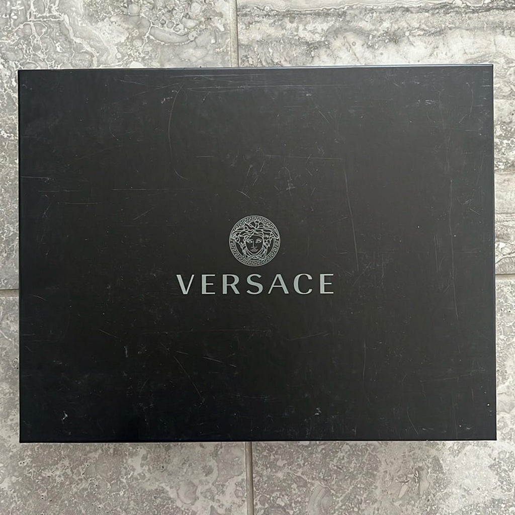 Versace Odissea Calf Leather High-Top Sneakers Black, Size 42 New in Box $1,175
