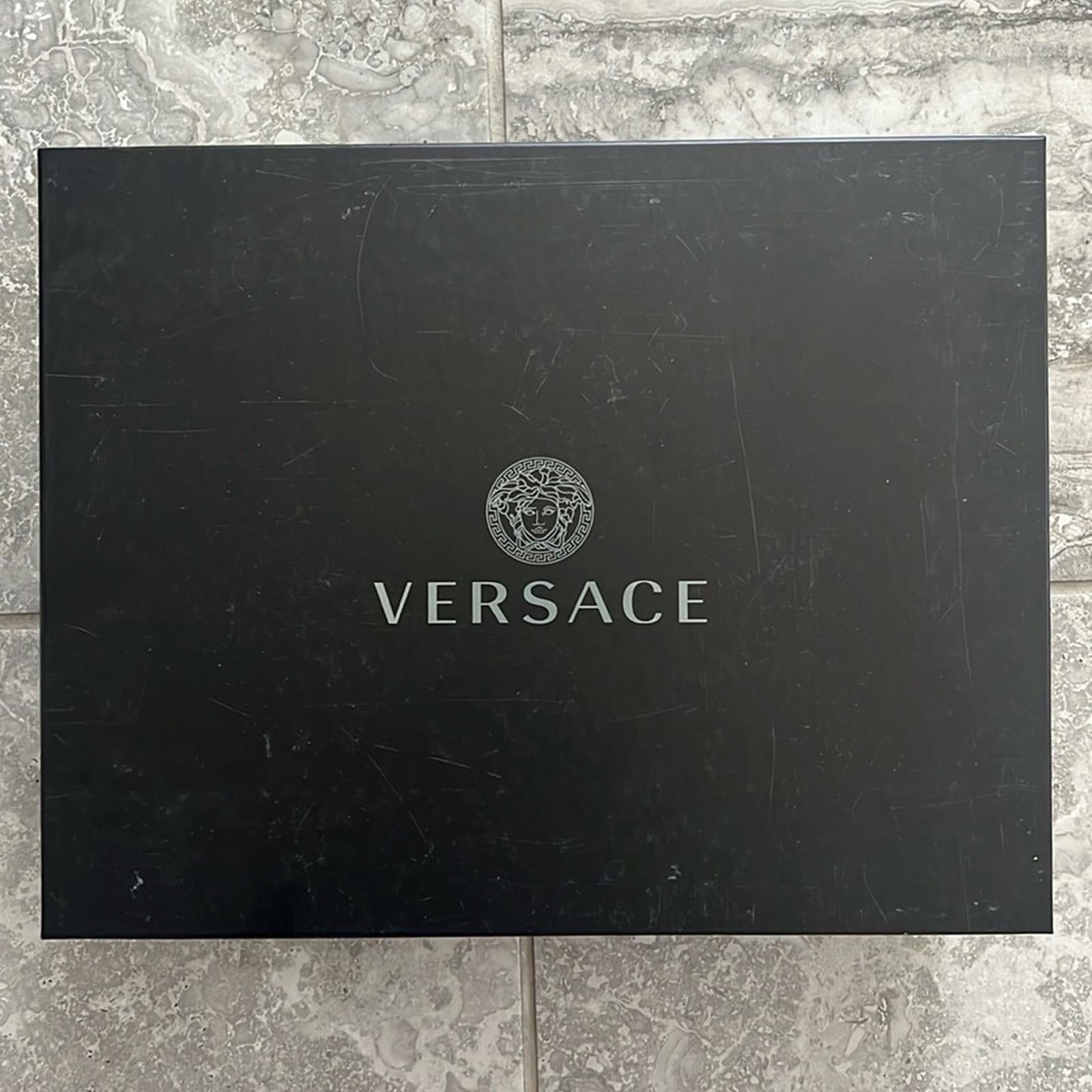 Versace Odissea Calf Leather High-Top Sneakers Black, Size 42 New in Box $1,175