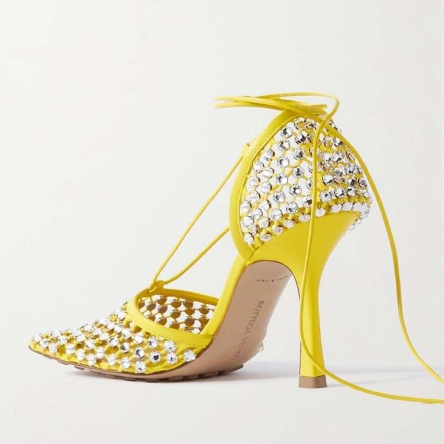 Bottega Veneta Stretch Swarovski Crystals Embellished Pumps, Size 36.5 NEW