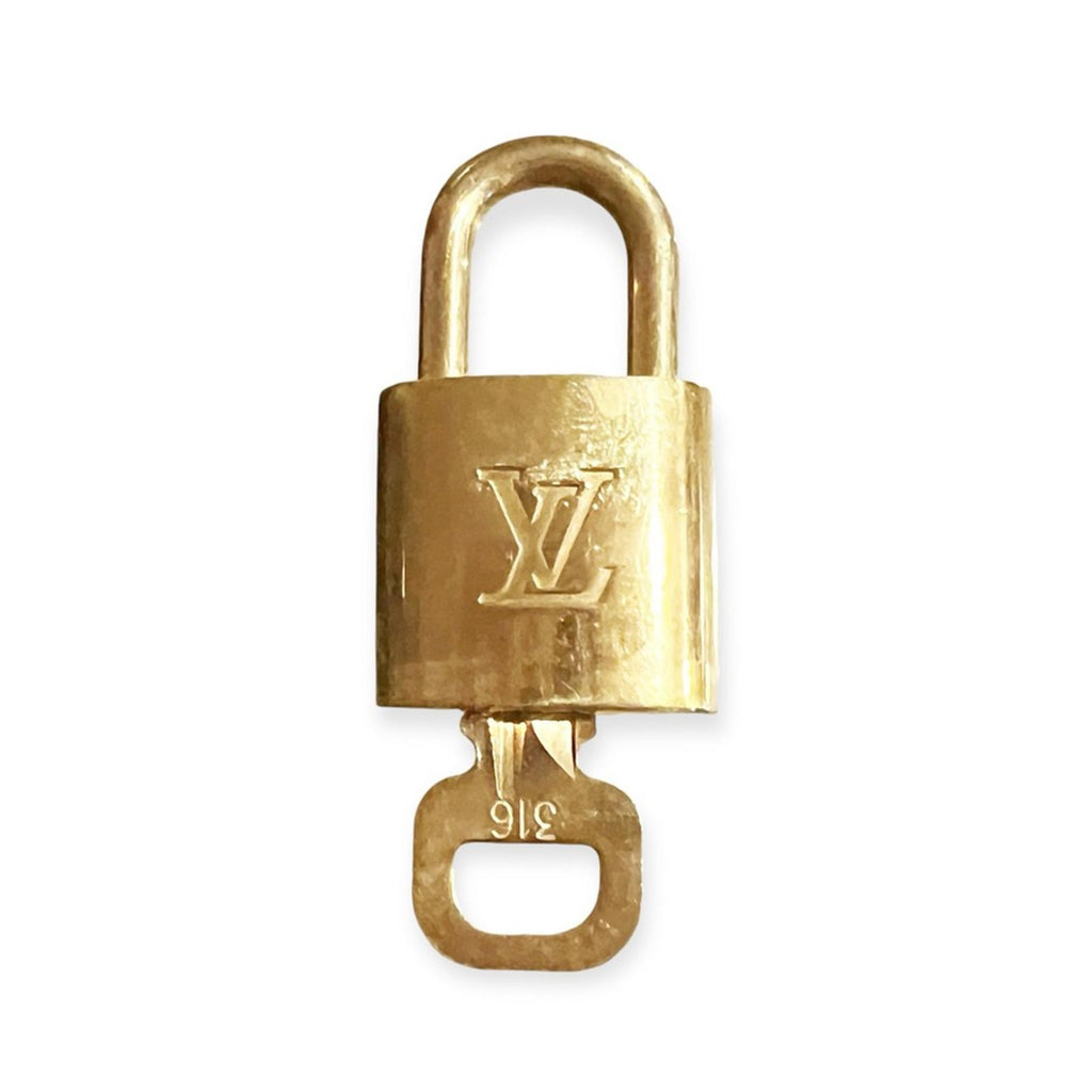 #316 Louis Vuitton Lock & Key in Gold, EXCELLENT!