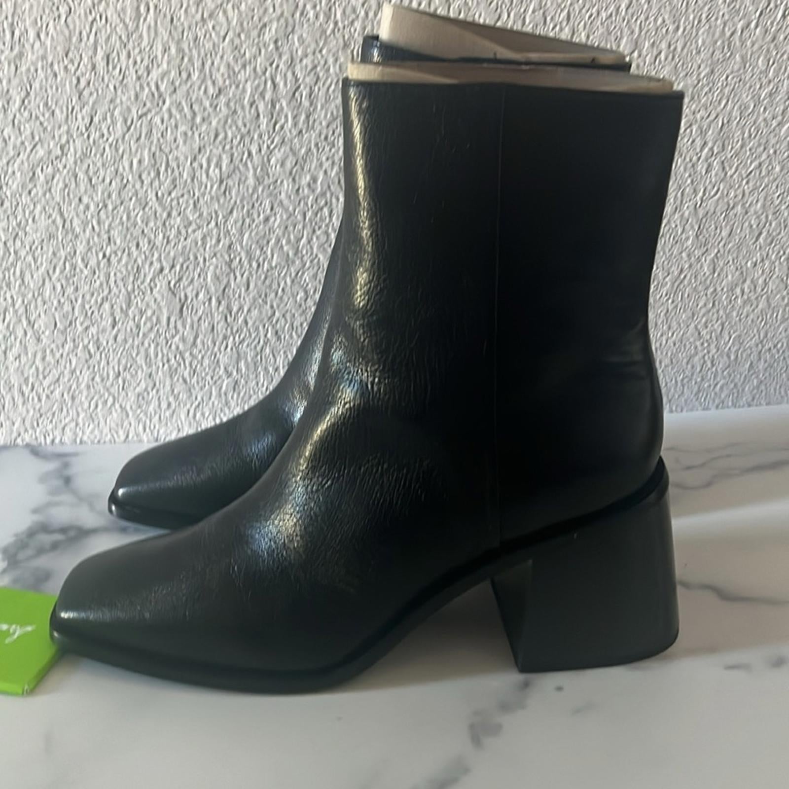 Sam Edelman Winnie Block Heel Booties in Black Leather, Size 11 New in Box $180