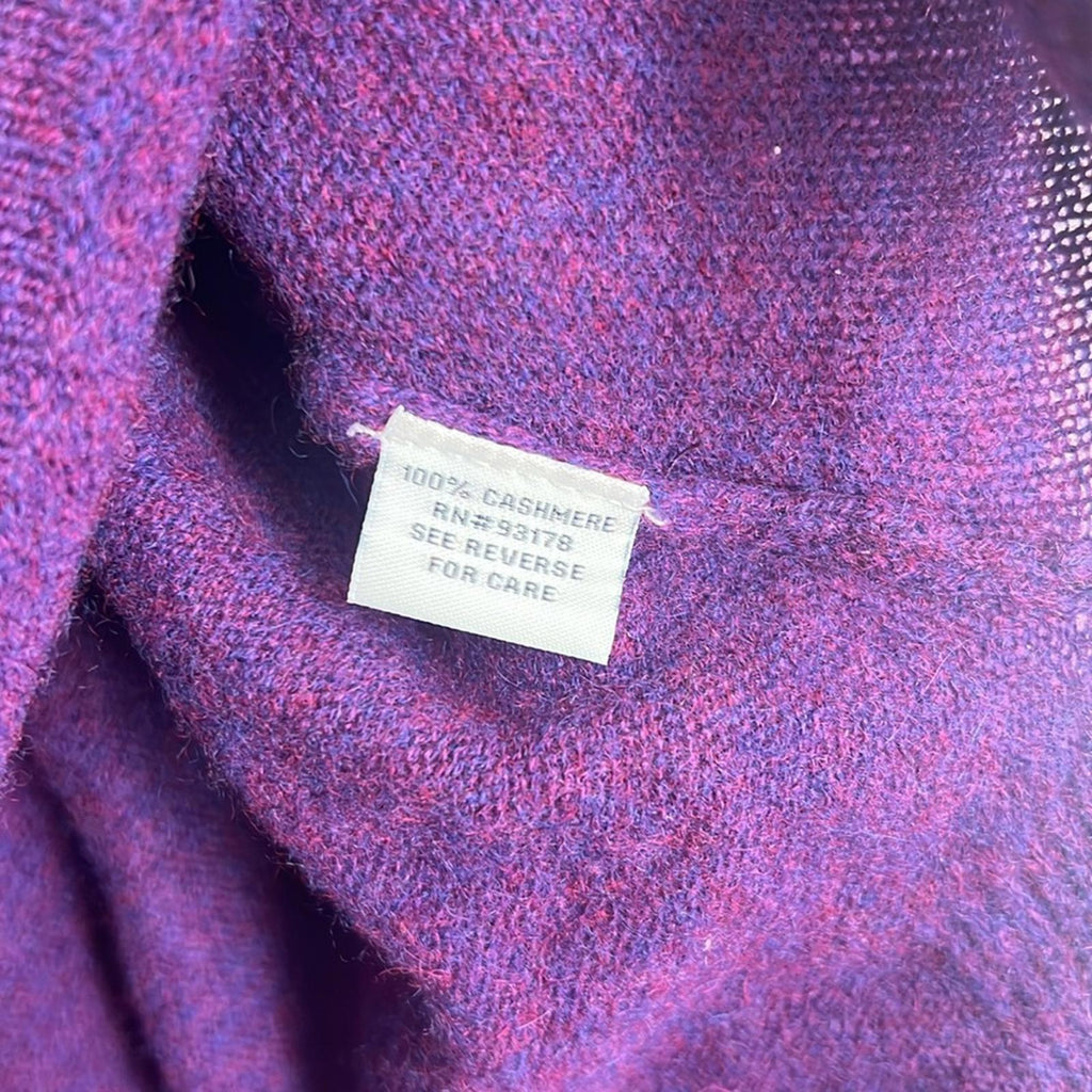 Belle France Cashmere V-Neck Sweater in Purple, Size L EXCELLENT