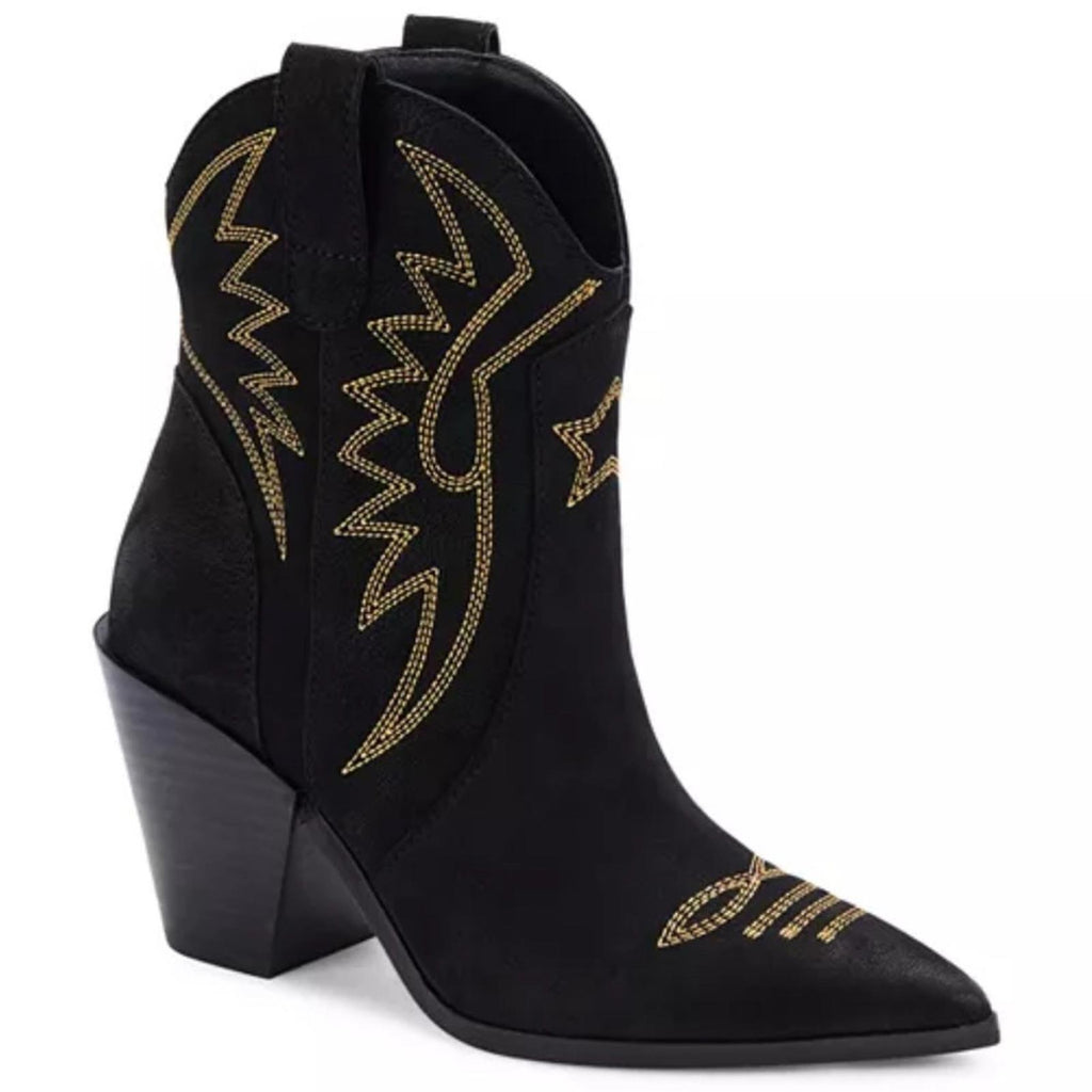 Dolce Vita Ginni Pull On Pointed Booties in Black Nubuck Size 8.5 New in Box