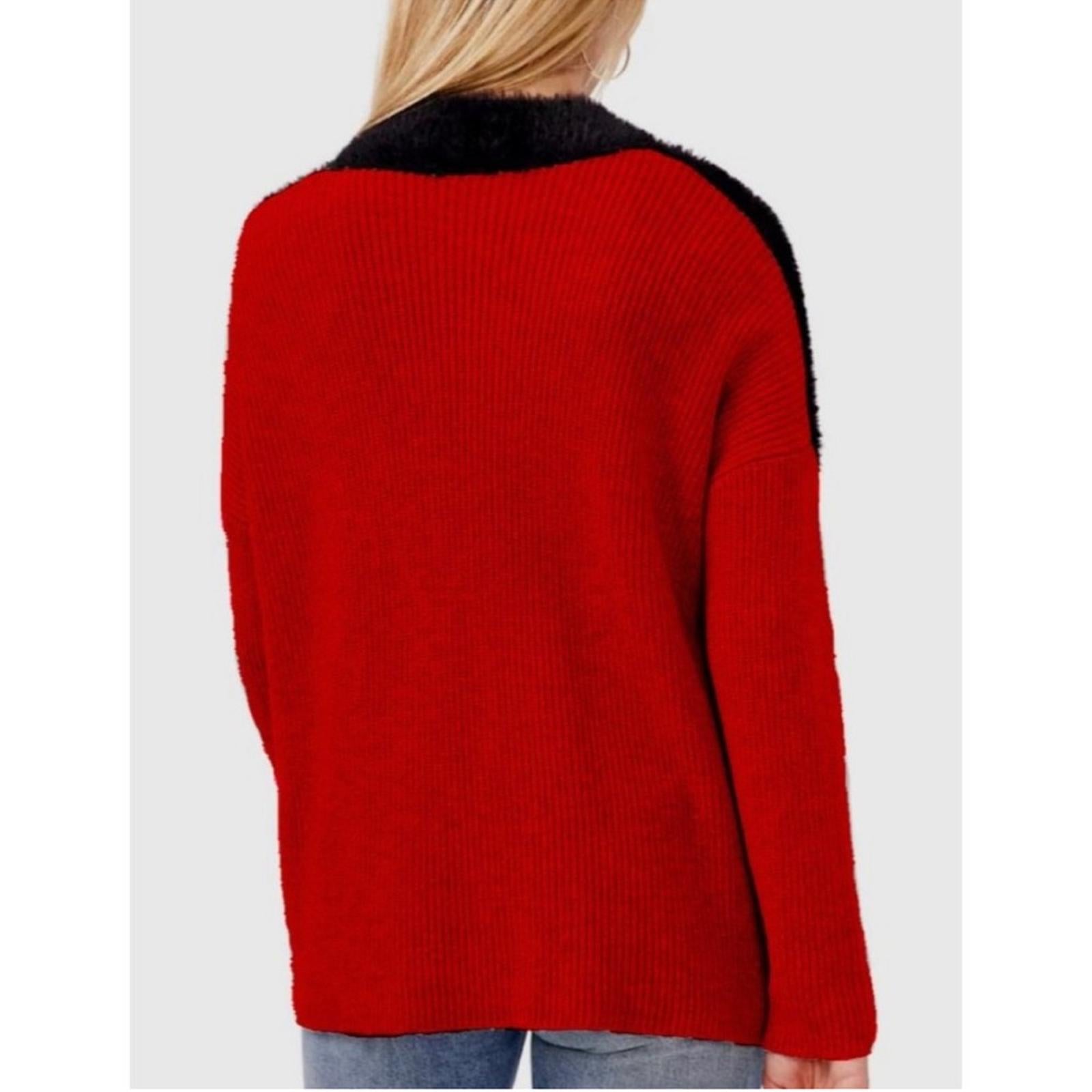 Vince Camuto Asymmetrical Colorblocked Black Textured Sweater, Size XL NWT