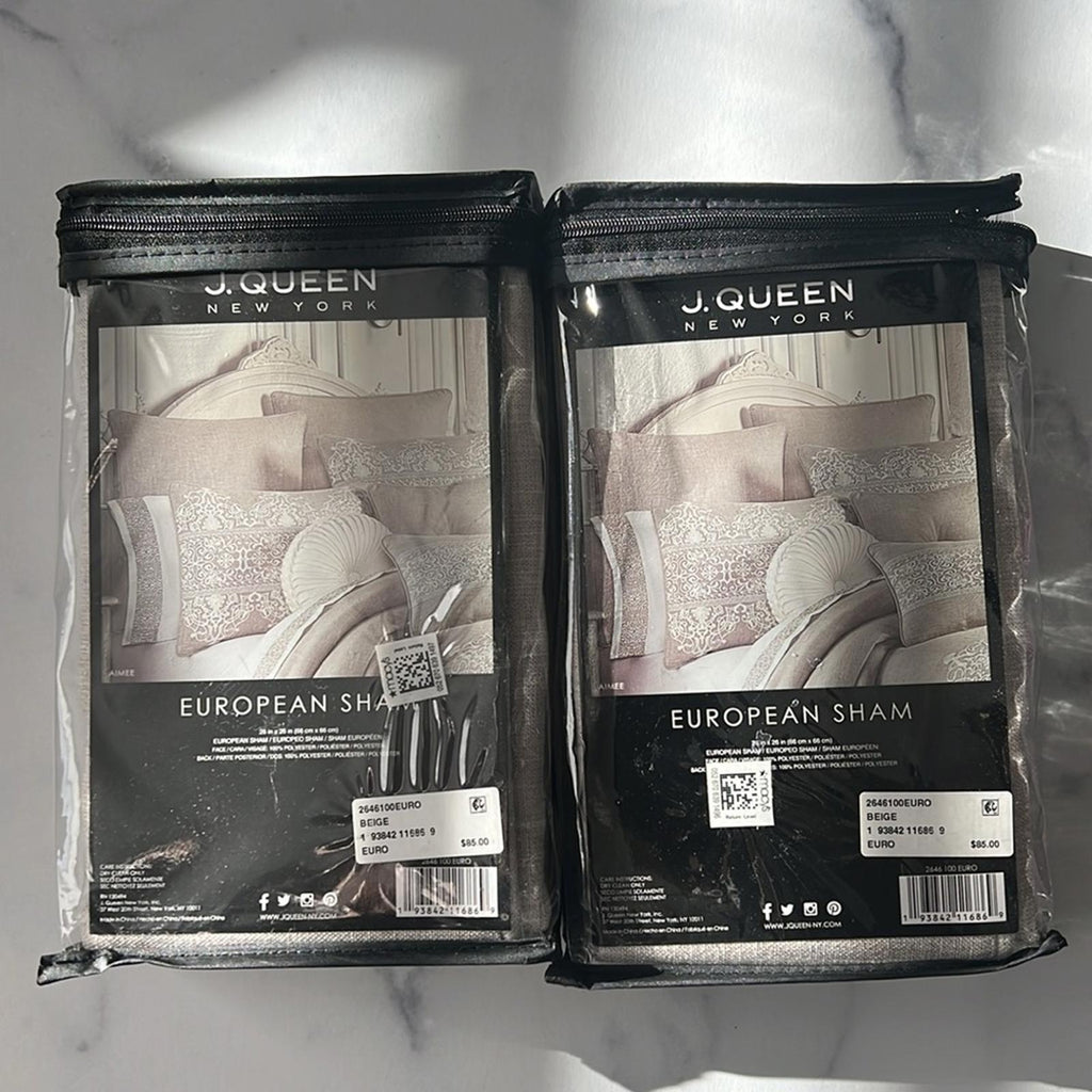 x2 J.Queen New York Aimee European Shams 26”x26” New w/Tag Retail $170
