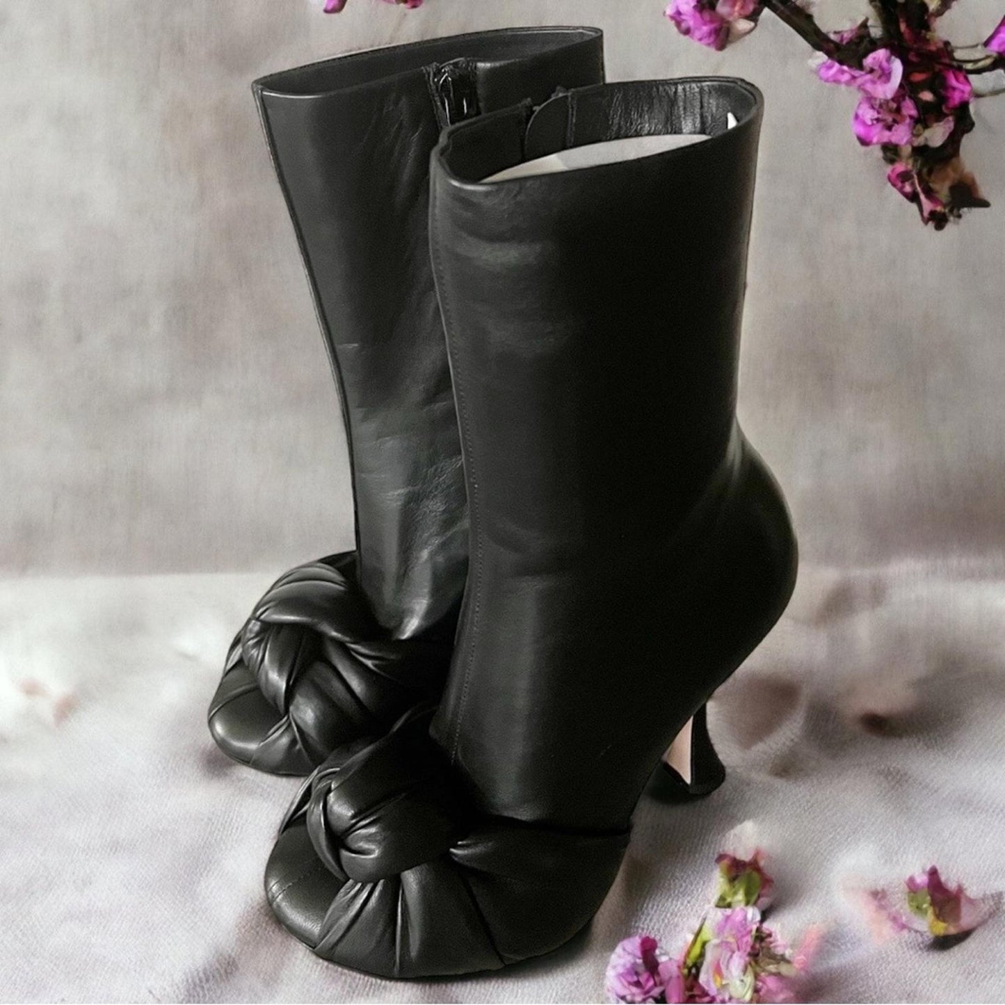 Giambattista Valli Max Bow-Embellished Ankle Boots New in Box w/Dust Bag
